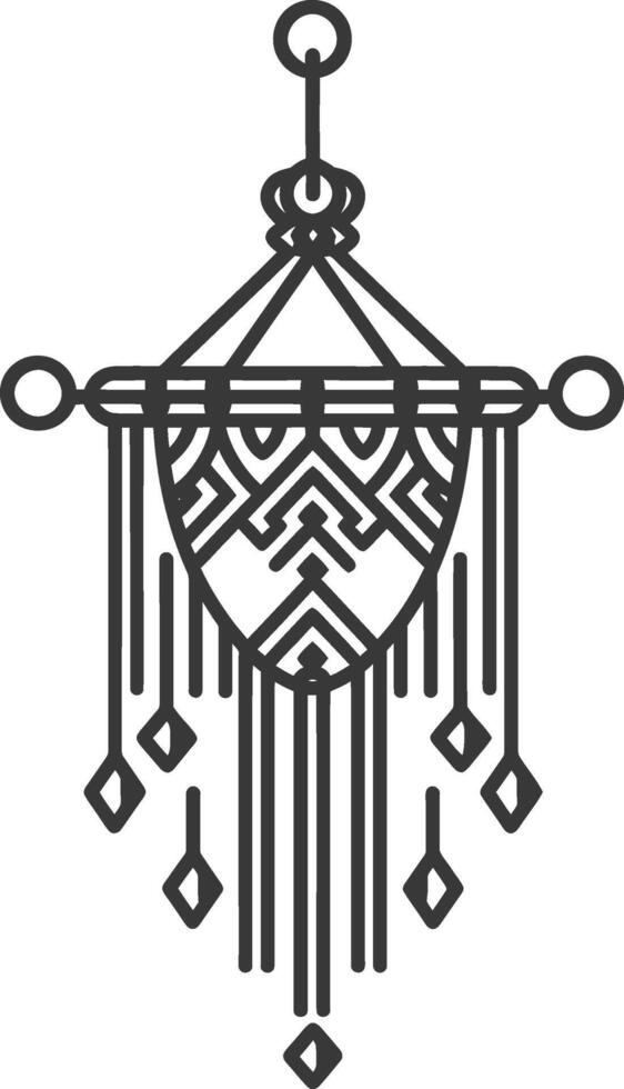 A black and white illustration of a chandelier vector