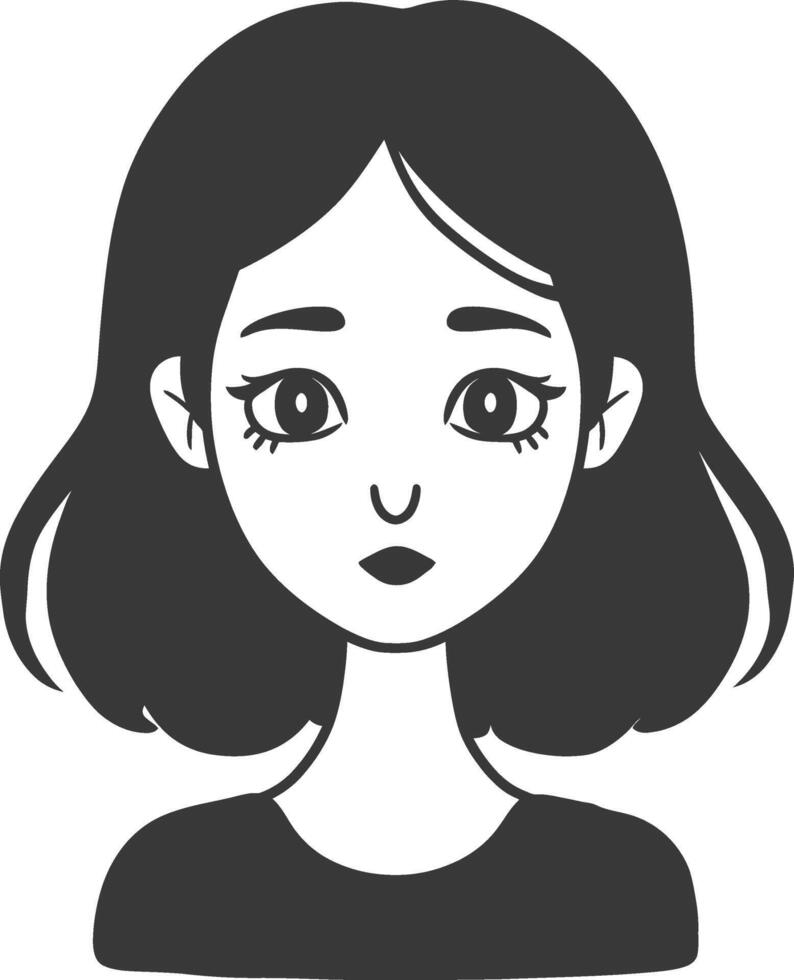 A black and white illustration of a woman's face vector