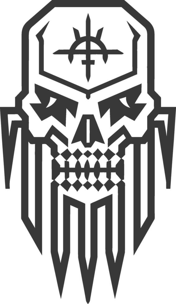 The skull is shown in a black and white design vector