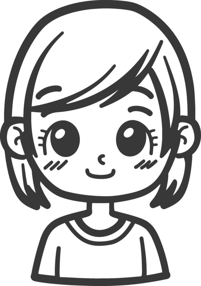 A cartoon girl with a big smile vector