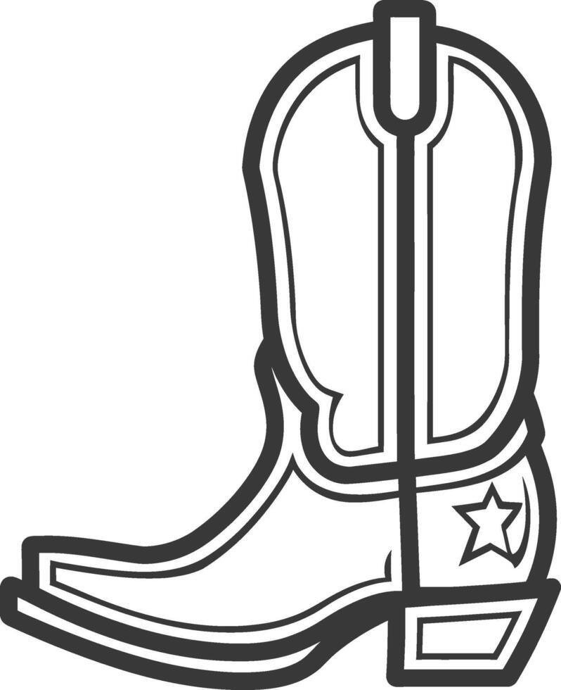 Cowboy boots icon illustration vector