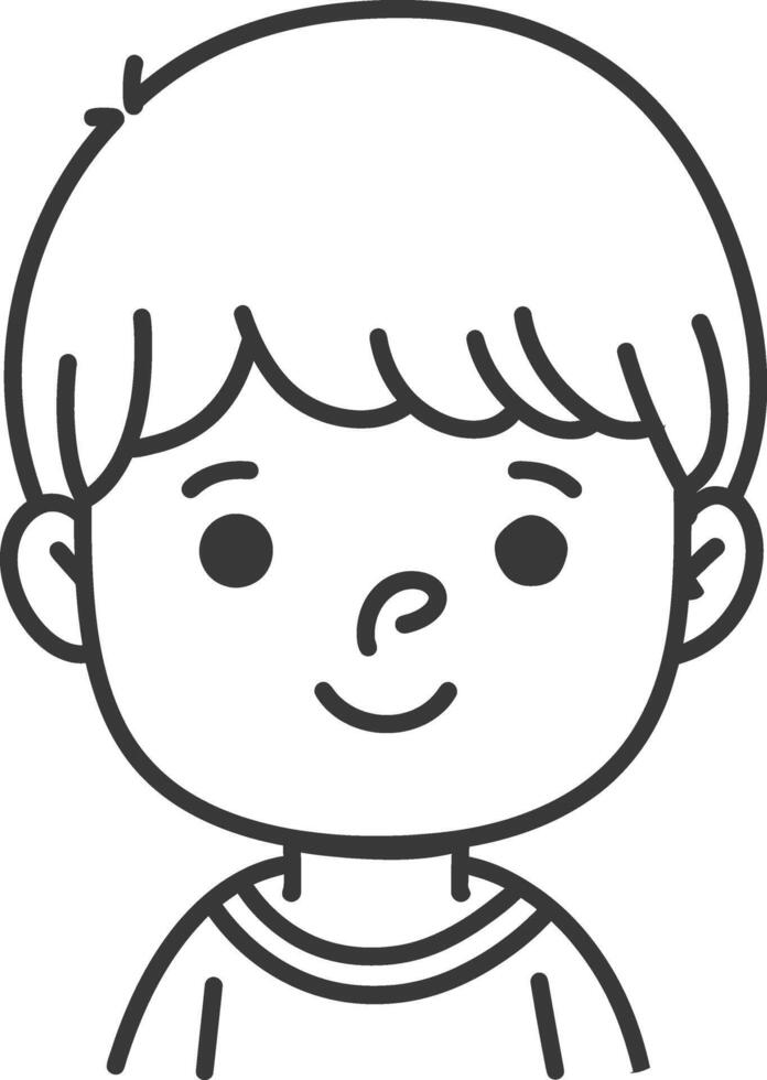 A boy with a face drawn in a line vector