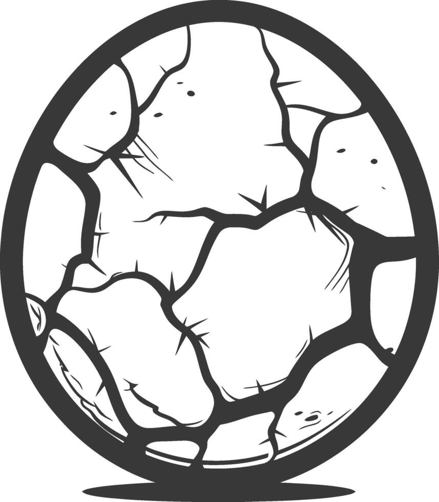 Cracked stone icon illustration vector