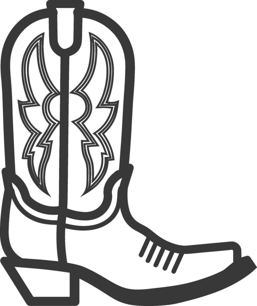 Cowboy boot icon illustration vector