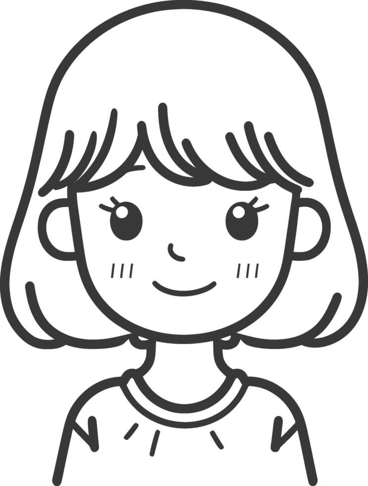 A girl with a smile on her face vector