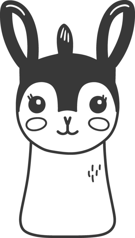 A black and white drawing of a rabbit vector