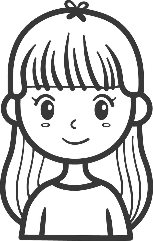 A girl with long hair and a smile vector