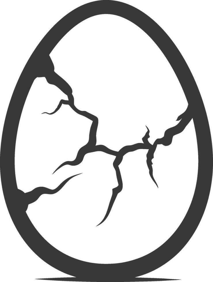 Cracked egg icon illustration vector