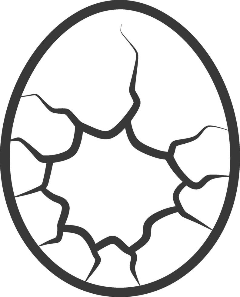 Cracked egg icon vector
