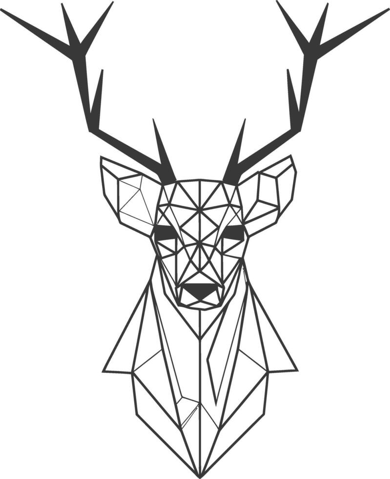 Geometric deer head illustration vector