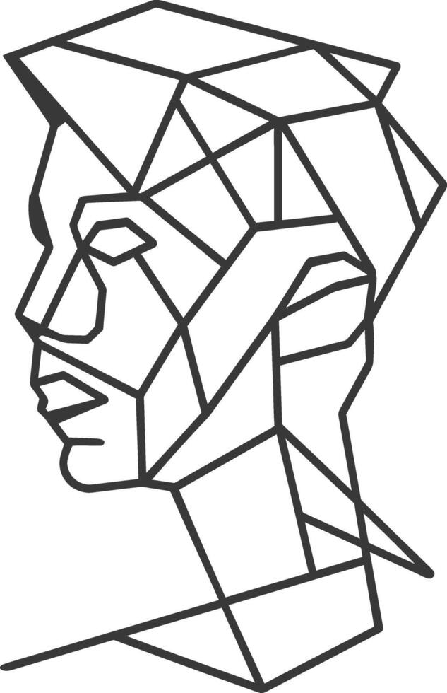 A black and white drawing of a man's face vector