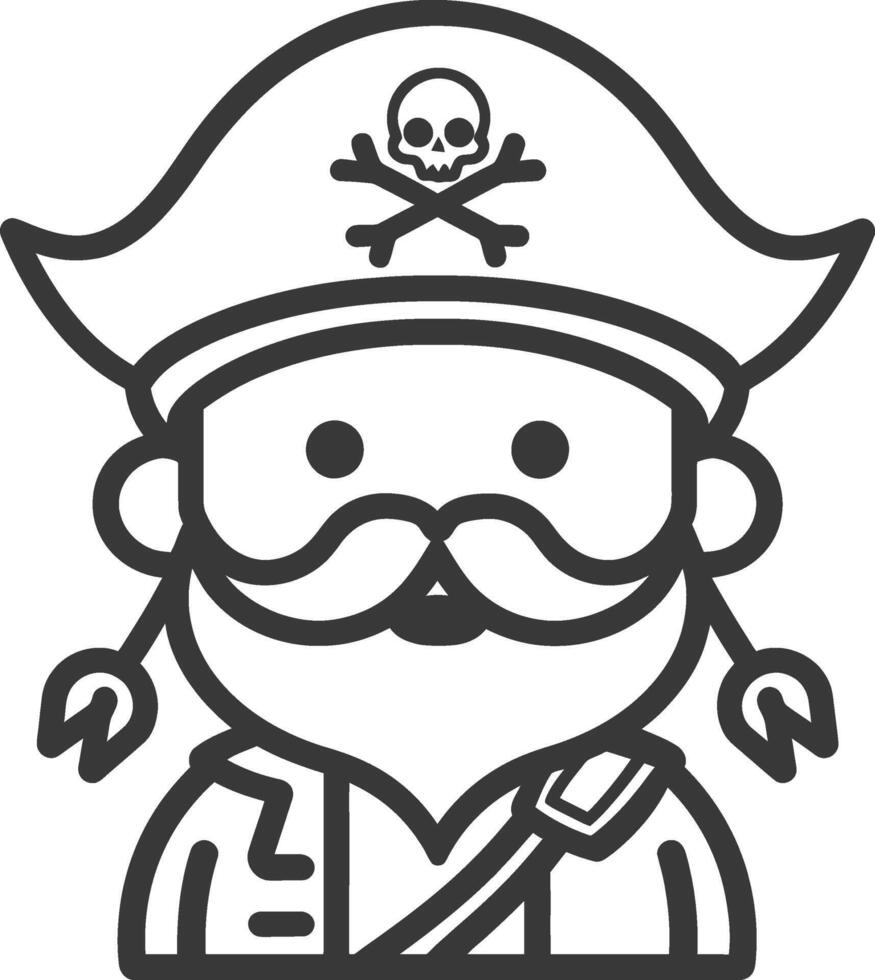A pirate with a mustache and hat vector