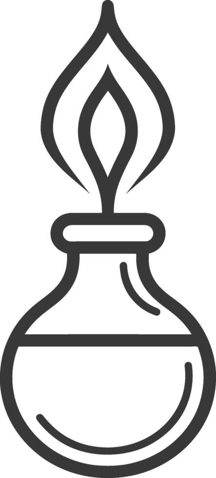 A black and white drawing of a candle vector