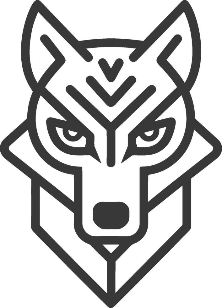 A black and white wolf head logo vector