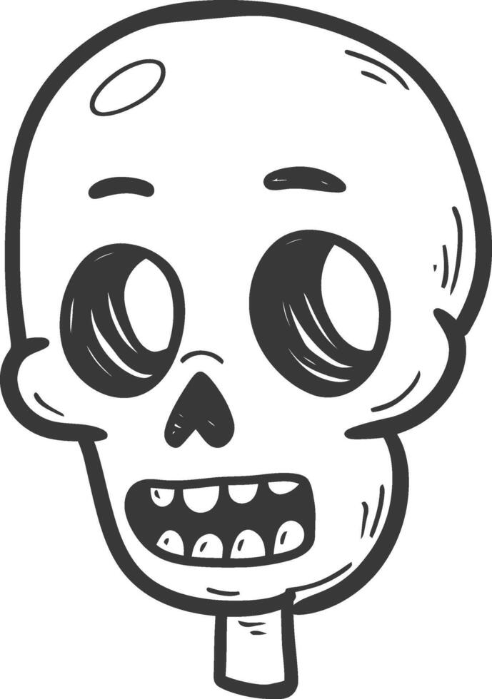 A cartoon skull with a big mouth and eyes vector