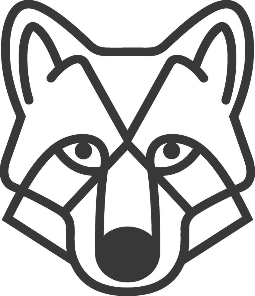 A black and white logo of a wolf's head vector
