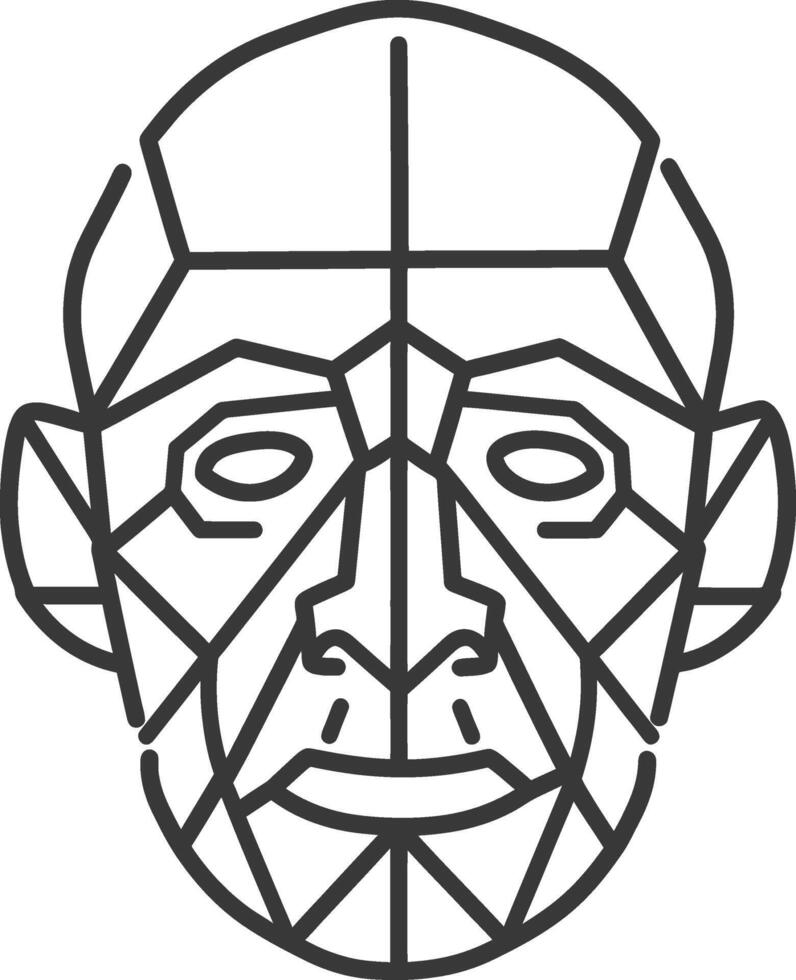 A line drawing of a man's face vector