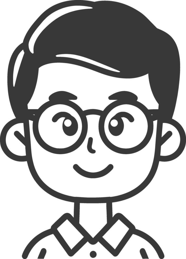 A boy with glasses and a smile vector