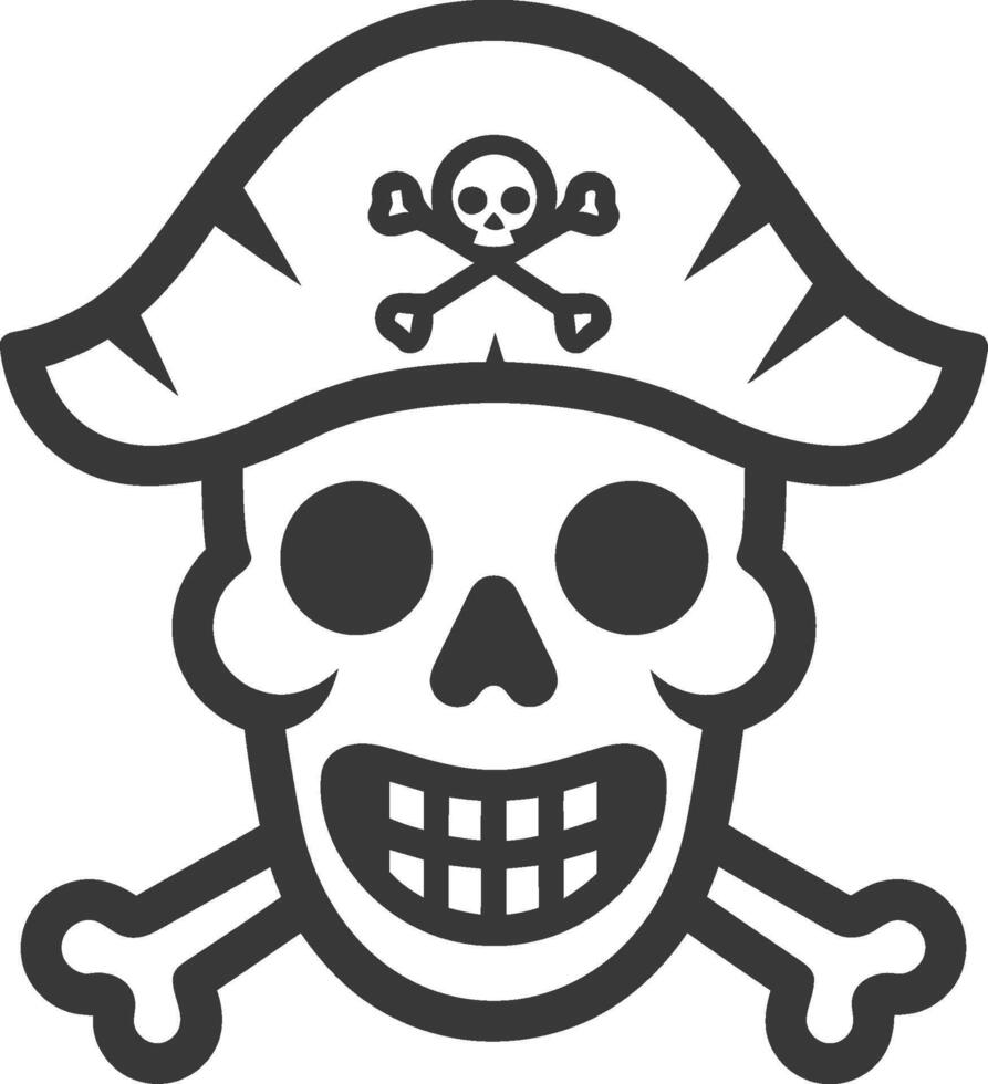 Pirate skull with hat and crossbones vector