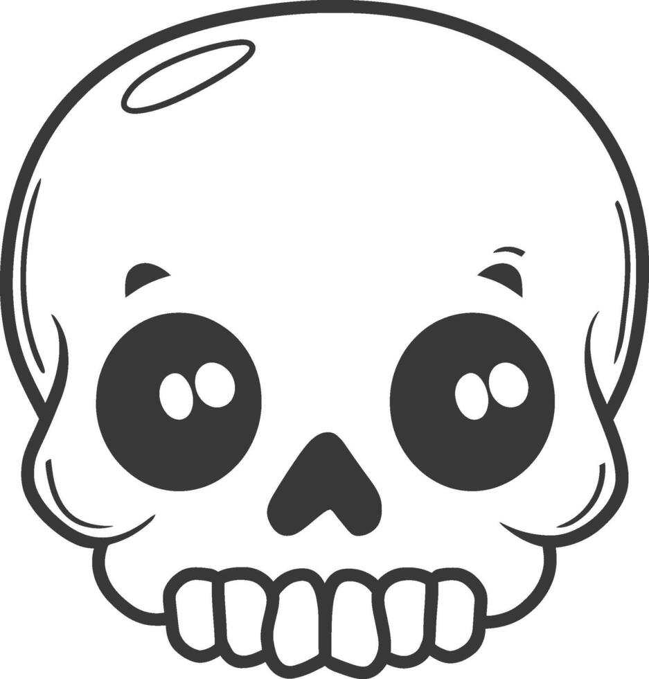 A cartoon skull with big eyes and a smile vector
