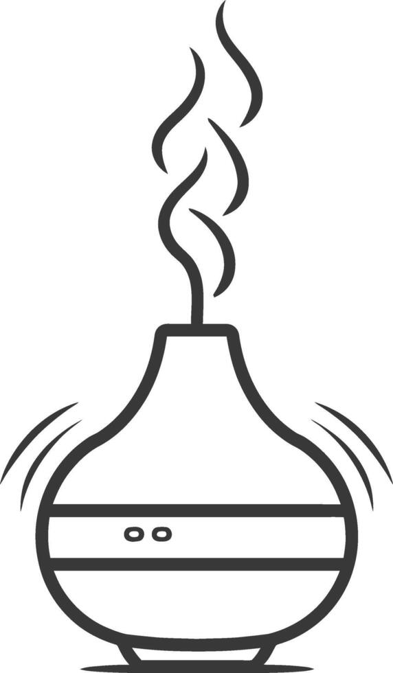 A black and white drawing of a steam diffuser vector