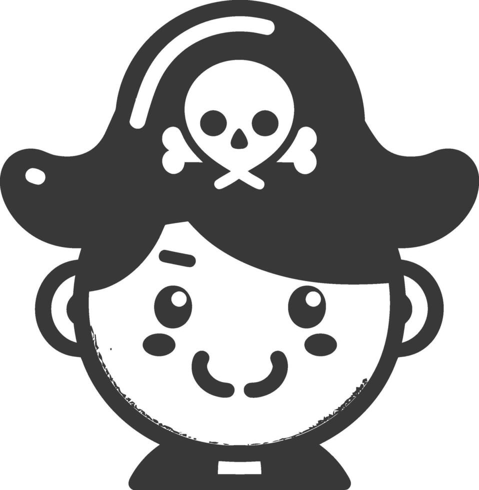 A cartoon pirate with a skull and crossbones on his face vector