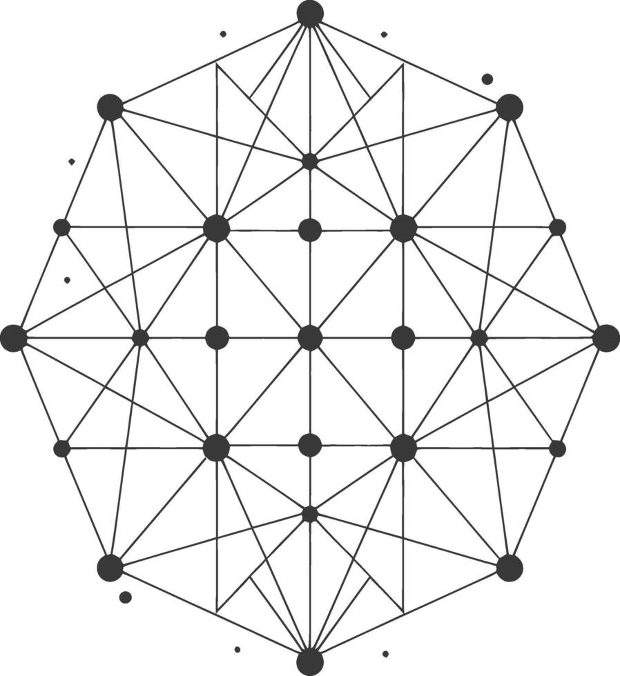 A black and white image of a geometric pattern vector