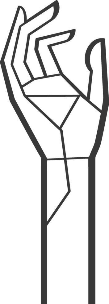 A hand with a diamond shape in it vector