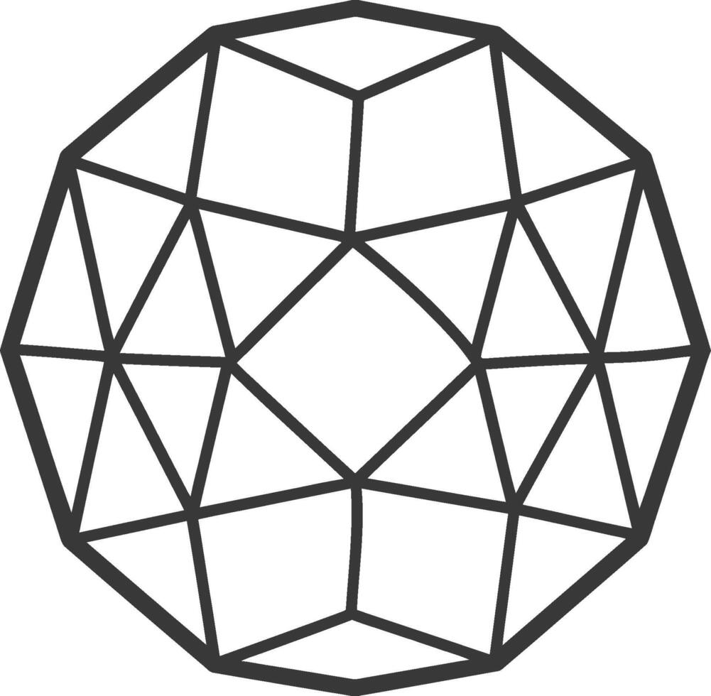 A black and white drawing of a diamond vector