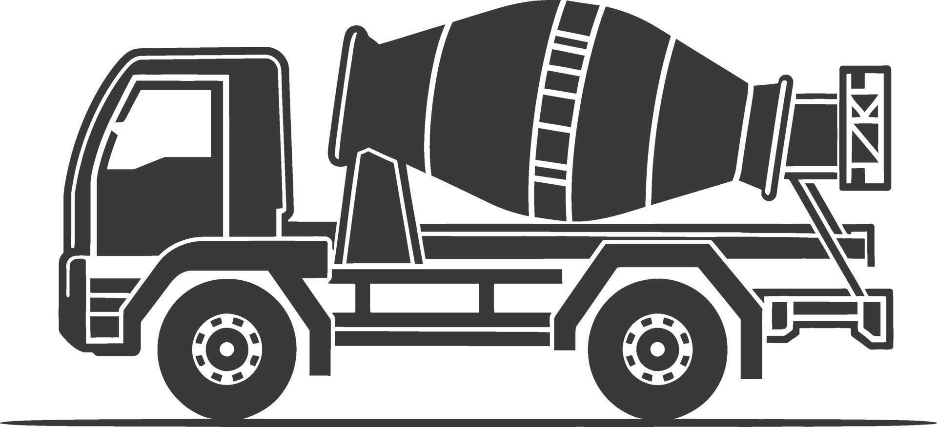 A cement mixer truck icon on a white background vector
