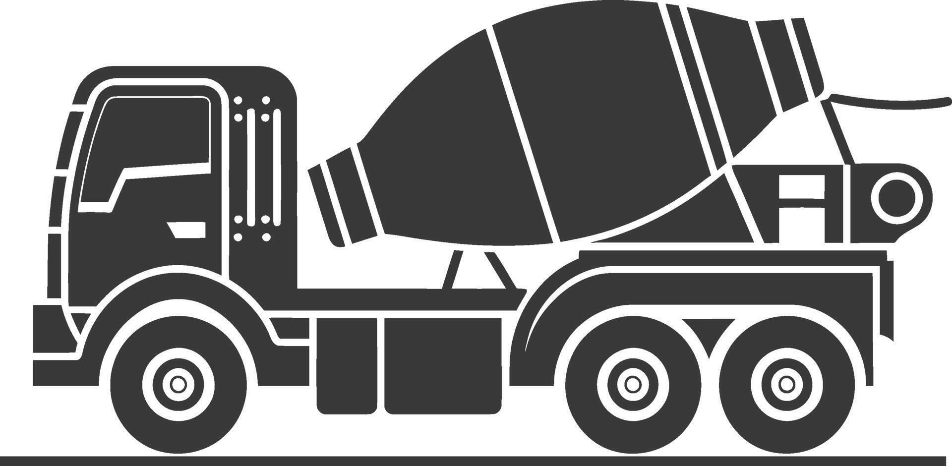 Concrete mixer truck icon illustration vector