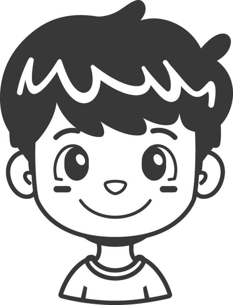 A boy with a black and white face vector