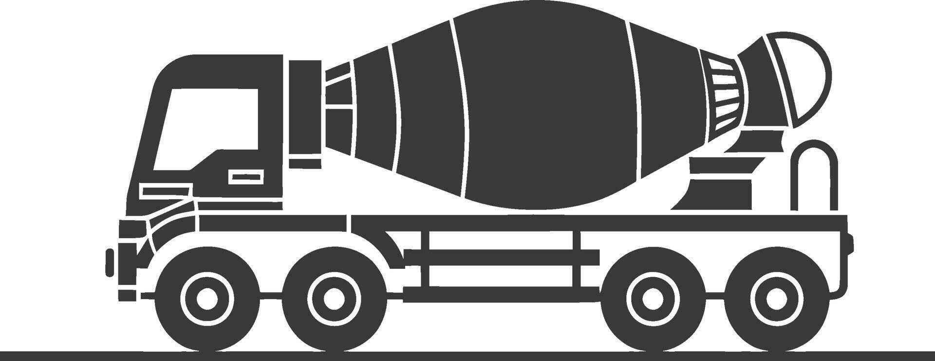Concrete mixer truck icon vector