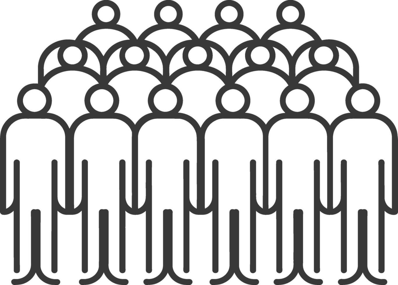 A group of people standing in a line vector