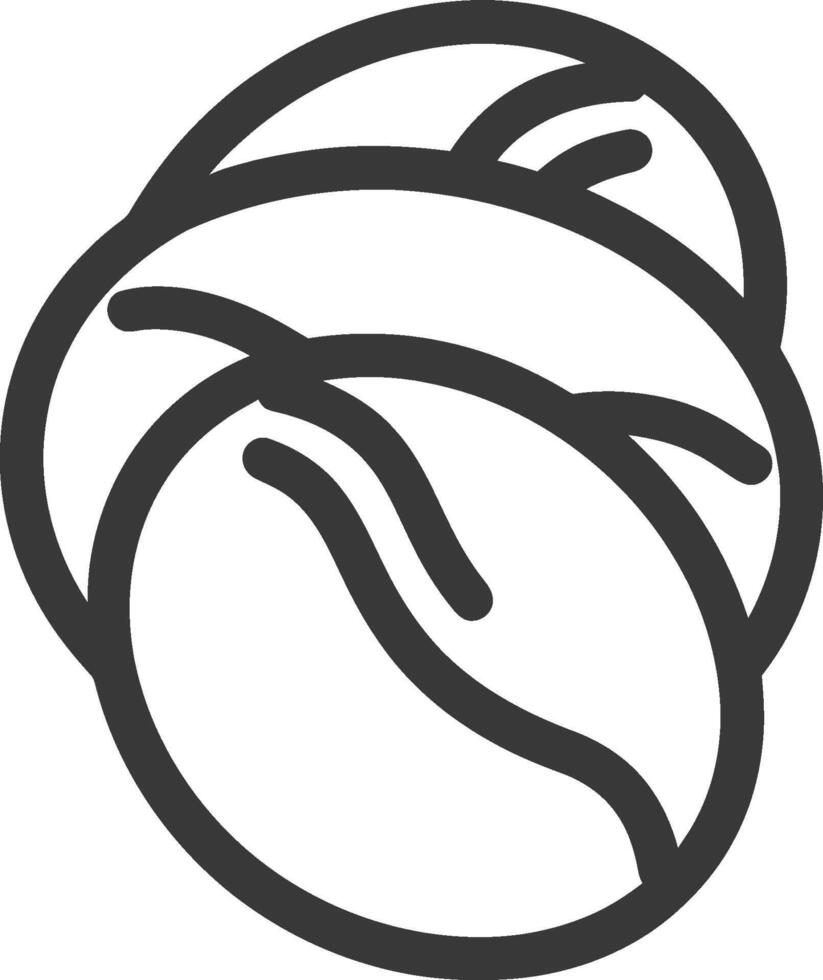A black and white line drawing of a nut vector