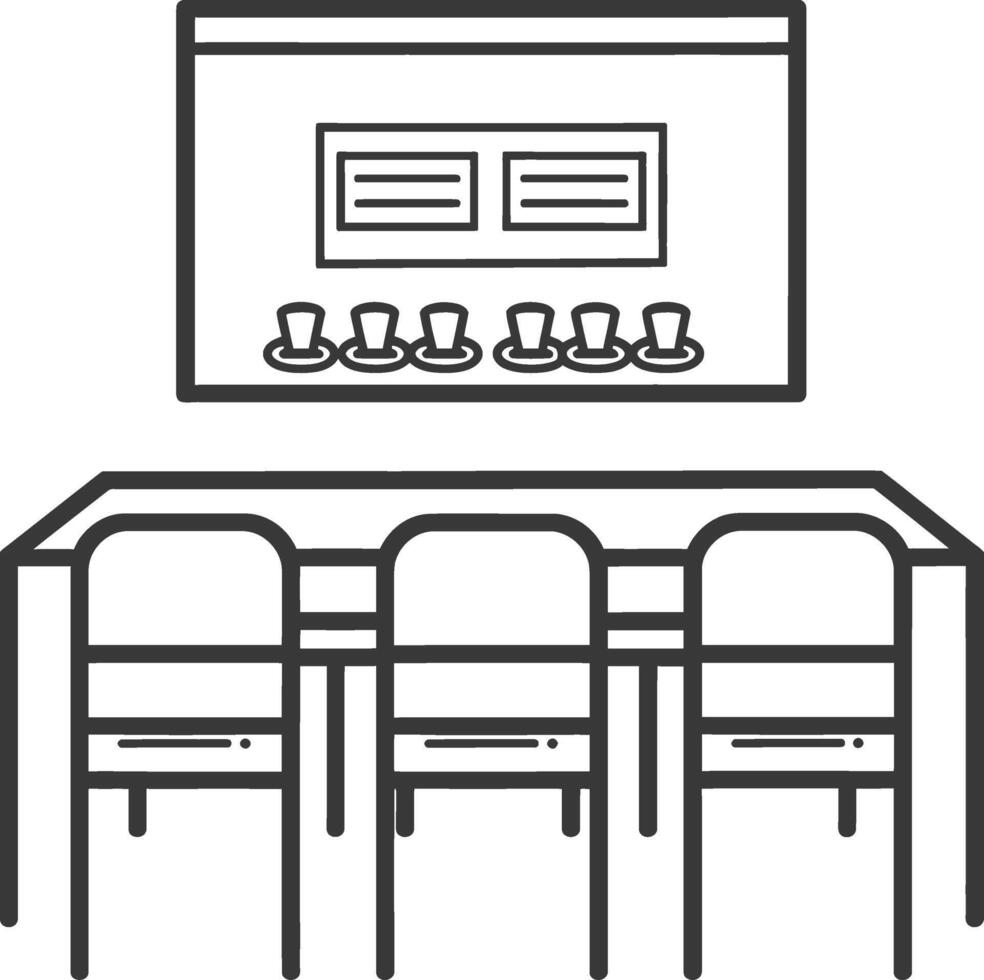 A meeting room with chairs and a table vector
