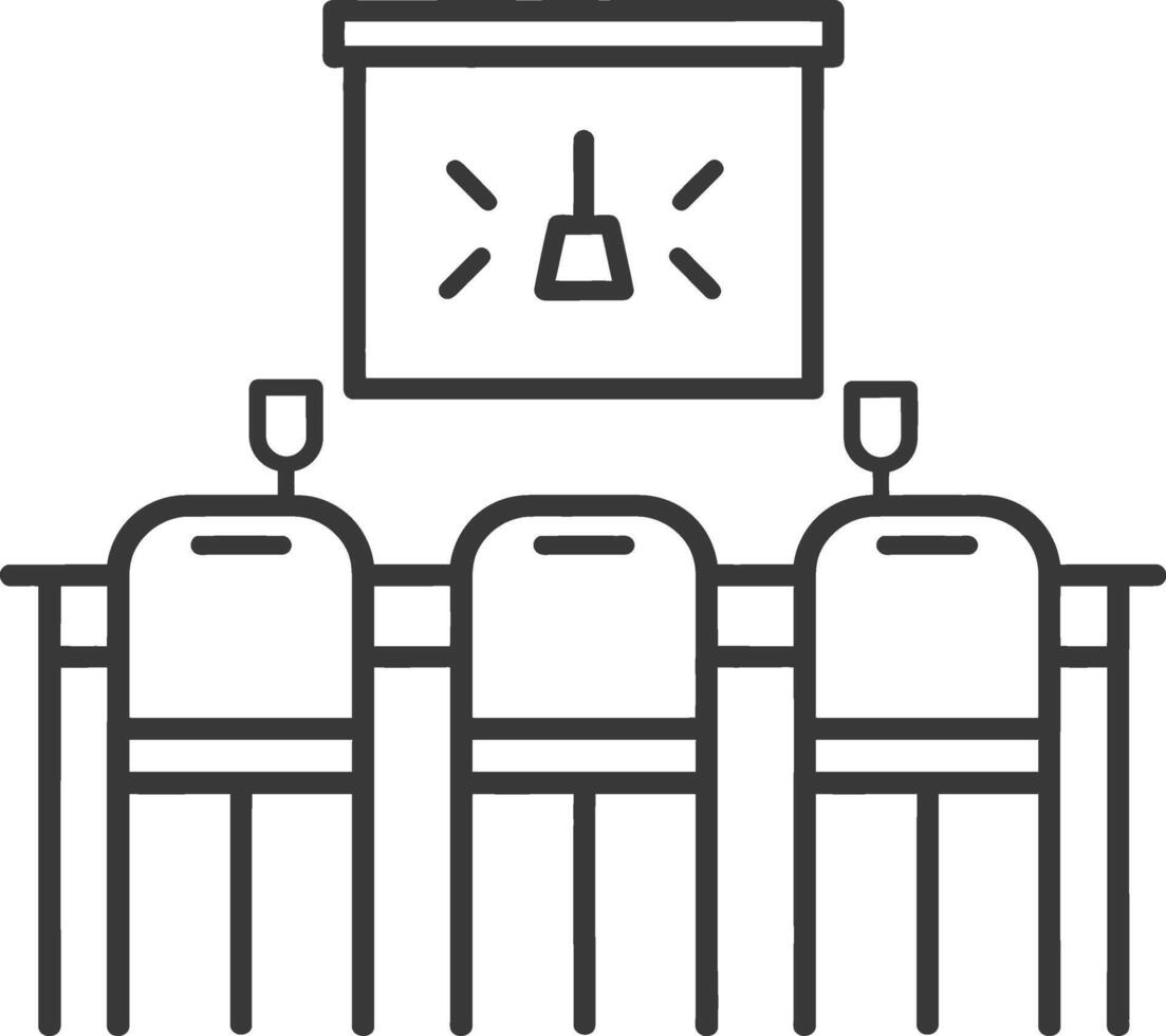 A meeting room with chairs and a projector vector