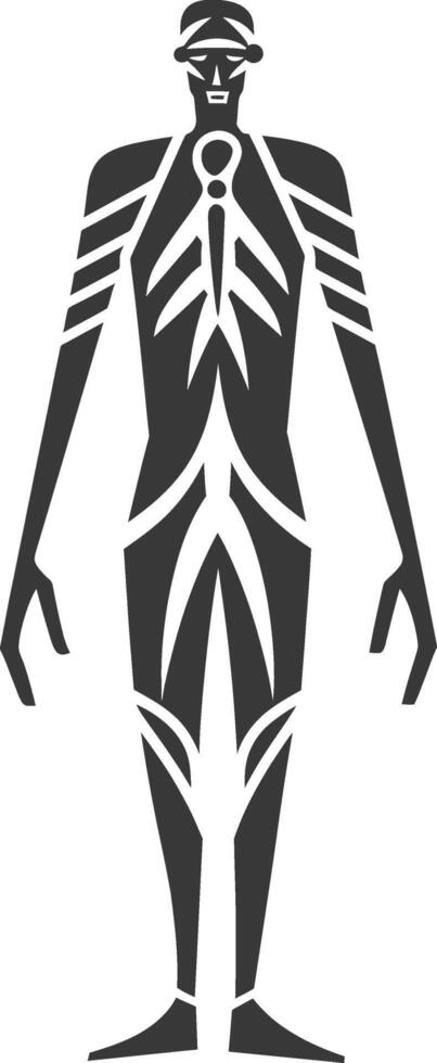 Stylized Human Figure with Geometric Design vector