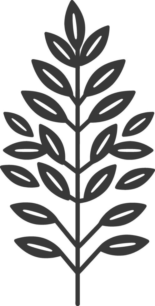 Stylized Branch with Numerous Leaves vector