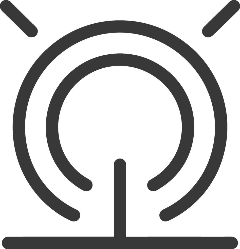 Stylized Icon Depicting a Tree with a Circle at the Top vector