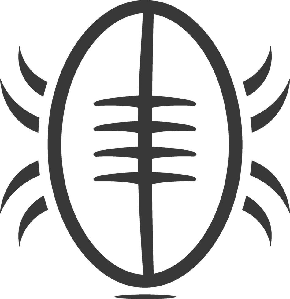 Stylized Illustration of a Rugby Ball with Curved Lines vector