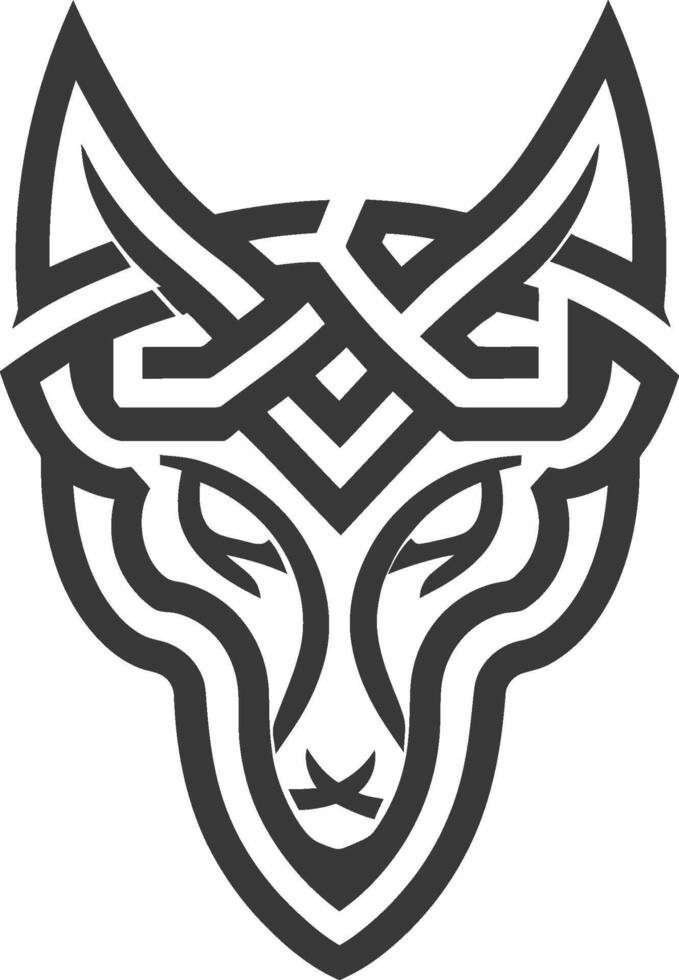 Stylized Black and White Wolf Head Logo vector