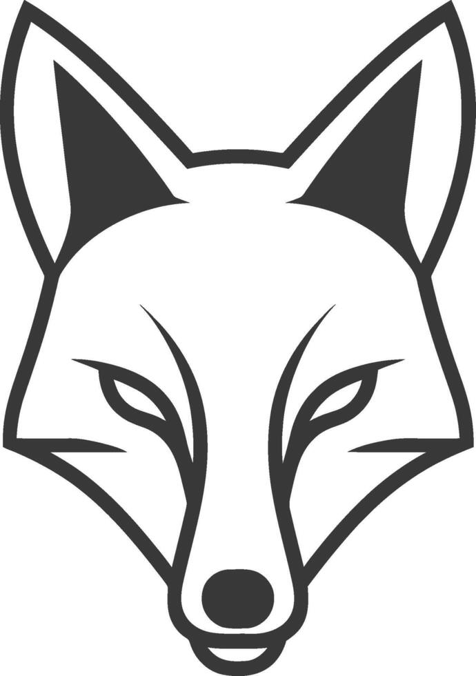 Stylized Fox Head Silhouette Illustration vector