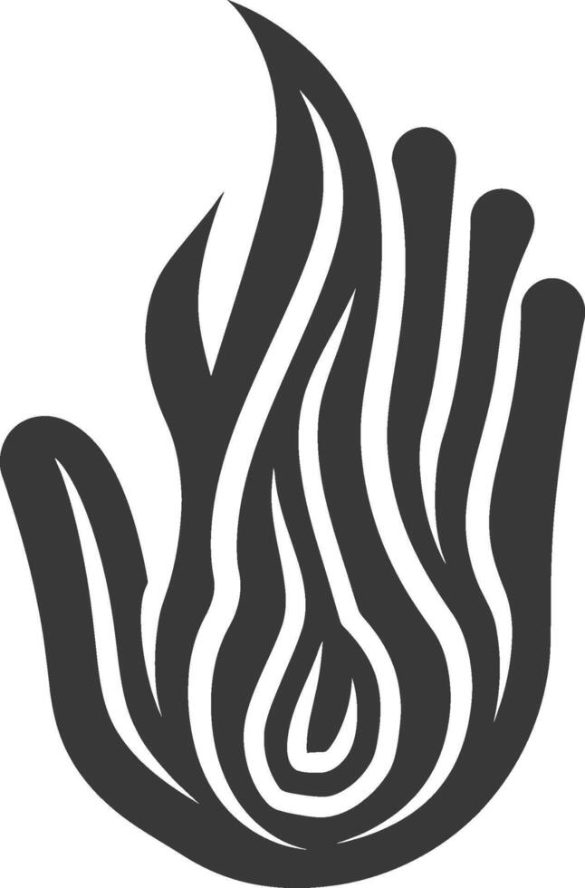 Stylized Hand Shaped Like a Flame vector