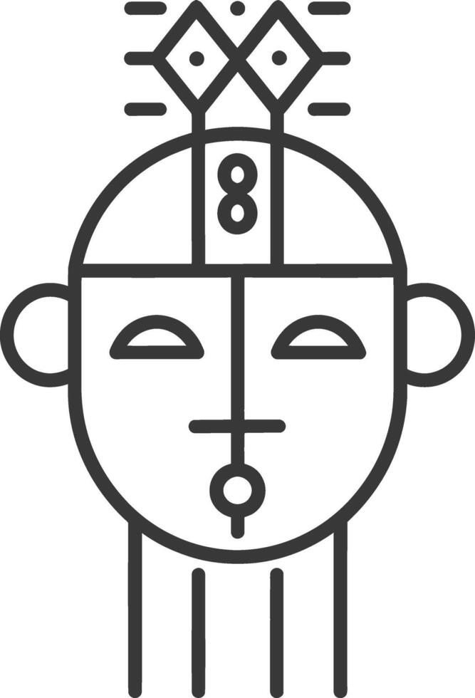 Stylized Geometric Line Art Portrait of a Person with a Crown vector
