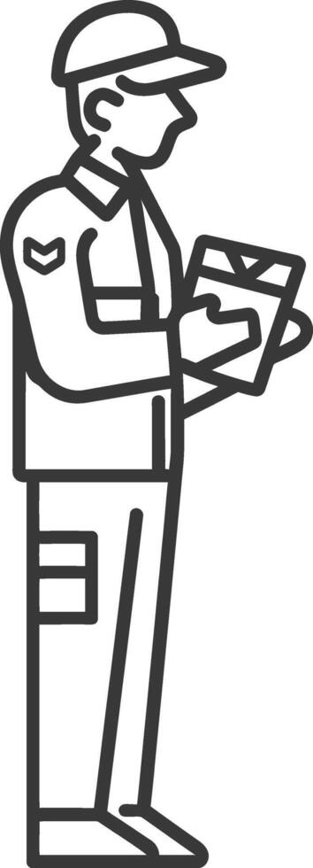 A man in uniform holding a clipboard vector