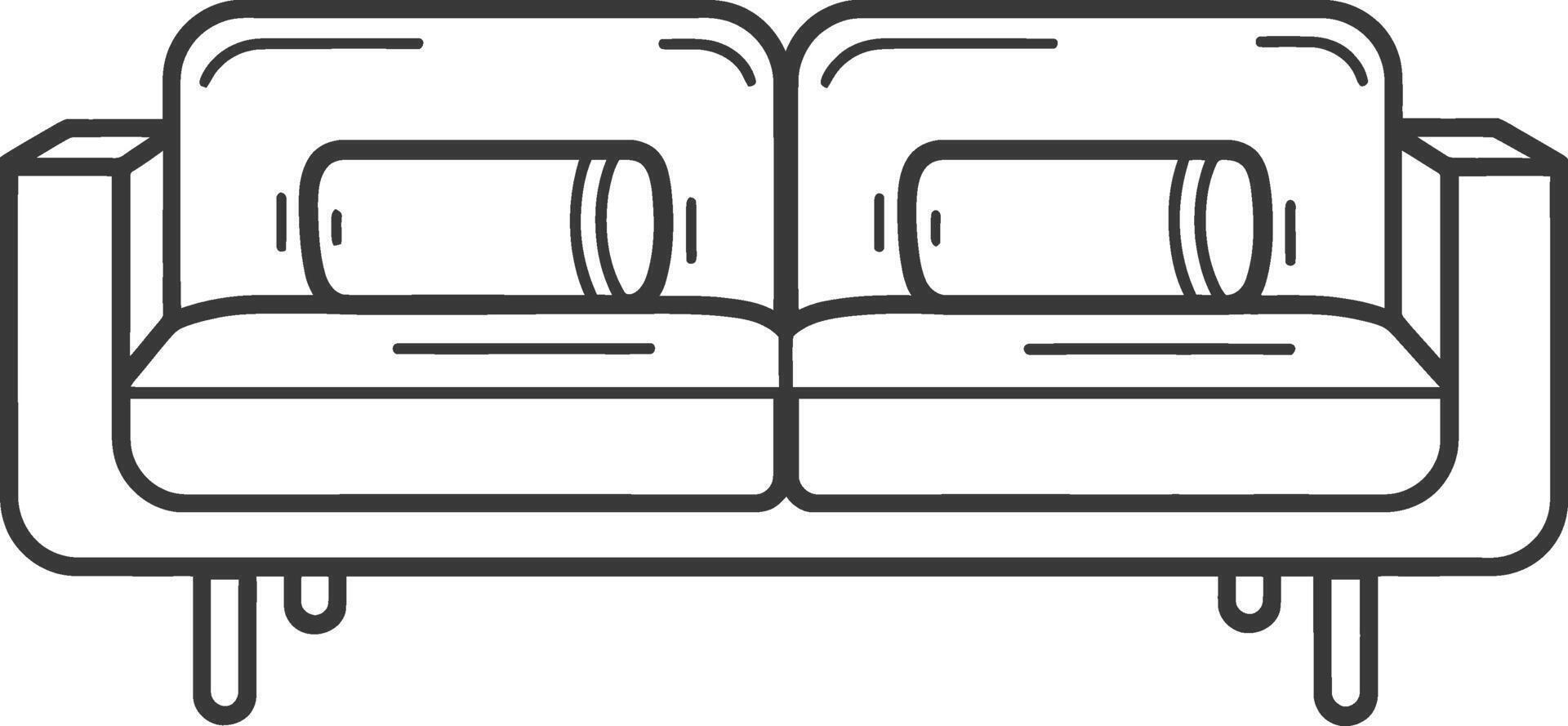 A black and white drawing of a couch vector