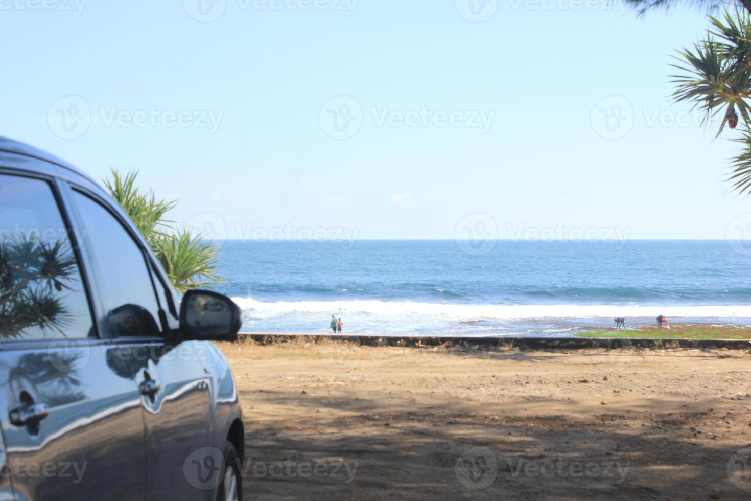 car parking near the beach photo