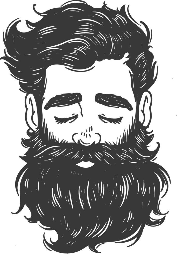 A man with a beard and long hair vector