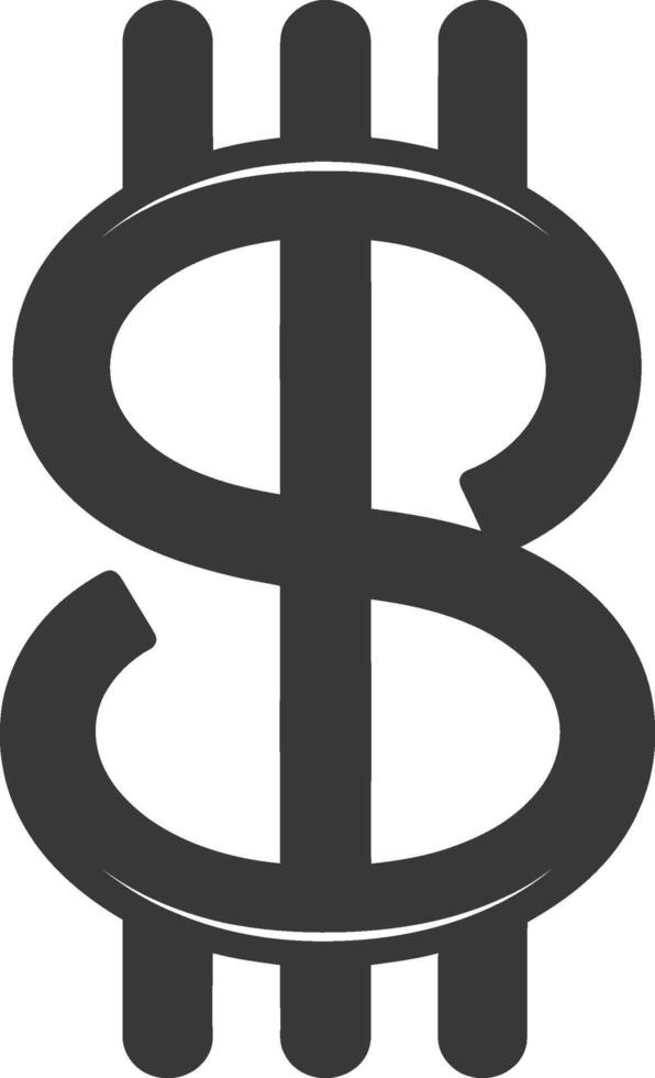 Stylized Dollar Sign Icon with Vertical Lines vector